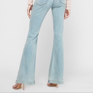 High Waisted Light Wash Slim Flare Jeans